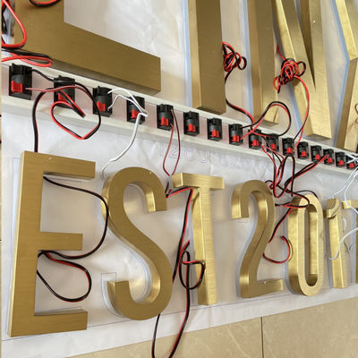 Goldbürste SS belichtete Kanal-Buchstaben Logo Sign Highspan