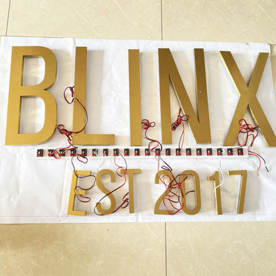 Goldbürste SS belichtete Kanal-Buchstaben Logo Sign Highspan