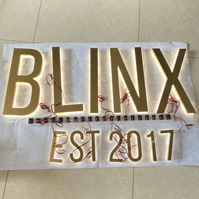 Goldbürste SS belichtete Kanal-Buchstaben Logo Sign Highspan