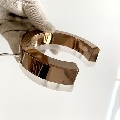 Rose Gold Mirror Backlit Stainless-Stahlbuchstabe-Antirost-hintergrundbeleuchtetes Metallschild