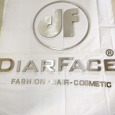 Speicher-vordere silberne Bürste 3D Metal Letters Company Logo Sign Electroplated