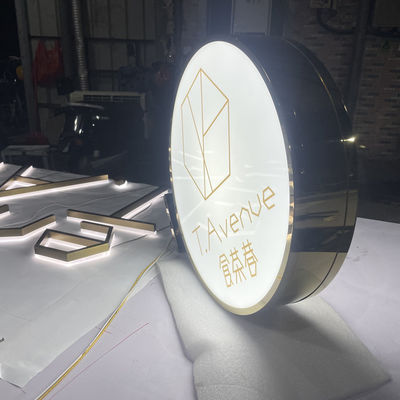 Runder leuchtender Acryl-Lightbox-Signage-Speicher verwenden Antirost-Antiseptisches