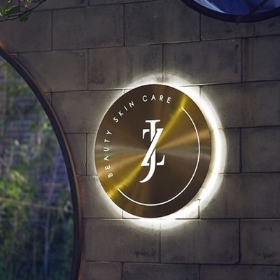 Metalledelstahl-Runde führte belichtete das Leuchtkasten-kundenspezifische Logo 3d