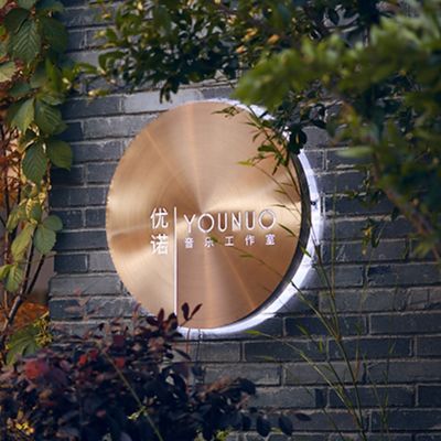 Metalledelstahl-Runde führte belichtete das Leuchtkasten-kundenspezifische Logo 3d