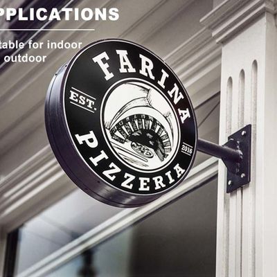 Geschäfts-Restaurant-Zeichen-Brett-Schwarz-Malerei-Doppeltes 12V LED im Freien versah mit Seiten