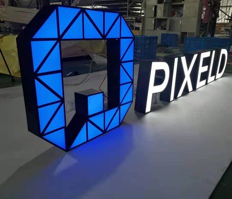 Hintergrundbeleuchtete Metallbuchstaben speichern vorderen Stärke-Geschäfts-Dekor des Zeichen-10cm