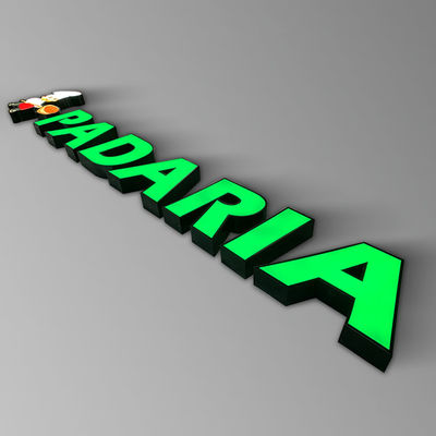 IP65 prägte Acrylspeicher-vorderes Zeichen belichtetes Metallbuchstabe-Logo