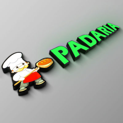 IP65 prägte Acrylspeicher-vorderes Zeichen belichtetes Metallbuchstabe-Logo