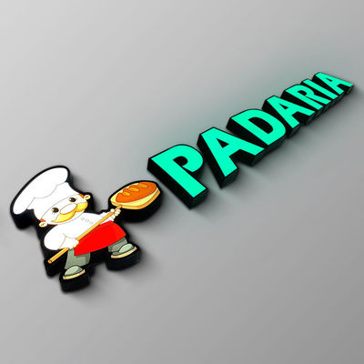 IP65 prägte Acrylspeicher-vorderes Zeichen belichtetes Metallbuchstabe-Logo