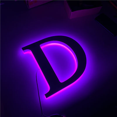 Des Kanal-3D Edelstahl-Metall Buchstabe-des Zeichen-12v führte Stangen-Zeichen AC110V