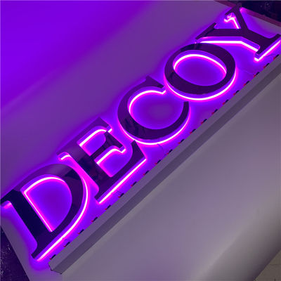 Des Kanal-3D Edelstahl-Metall Buchstabe-des Zeichen-12v führte Stangen-Zeichen AC110V