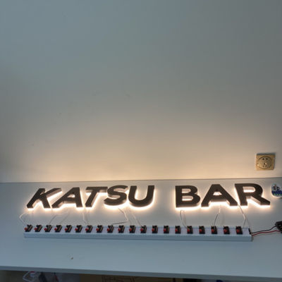 Schwarzer Beschichtung 3D hintergrundbeleuchteter Edelstahl Logo Signs Signage-HIGHSPAN