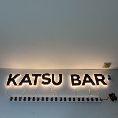 Schwarzer Beschichtung 3D hintergrundbeleuchteter Edelstahl Logo Signs Signage-HIGHSPAN