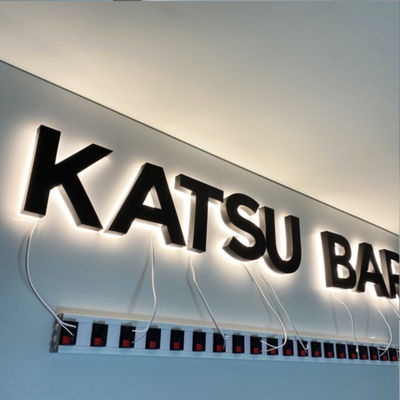 Schwarzer Beschichtung 3D hintergrundbeleuchteter Edelstahl Logo Signs Signage-HIGHSPAN